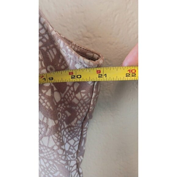 LOFT Lace Print A-Line Sleeveless Sheath Dress Size 16 Beige Tan Summer Wedding - Picture 9 of 10